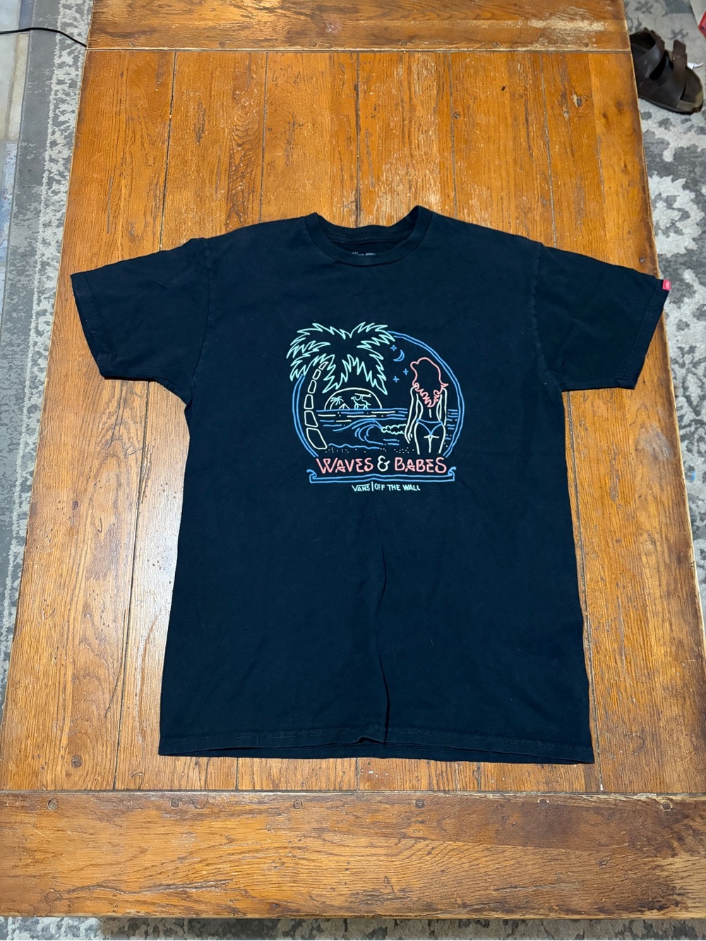 Vans Black 'Waves & Babes' Neon Graphic Tee